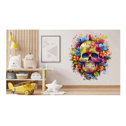 Sticker decorativ, Skull, Multicolor, 66 cm, 1357STK-9 Sticker decorativ, Skull, Multicolor, 66 cm, 1357STK-9