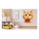 Sticker decorativ, Pisica, Portocaliu, 73 cm, 1358STK Sticker decorativ, Pisica, Portocaliu, 73 cm, 1358STK