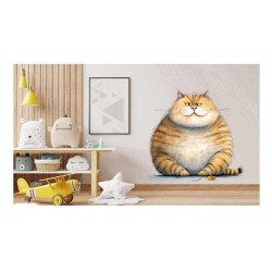Sticker decorativ, Pisica, Maro, 63 cm, 1358STK-20