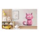 Sticker decorativ, Pisica, Roz, 61 cm, 1358STK-7 Sticker decorativ, Pisica, Roz, 61 cm, 1358STK-7