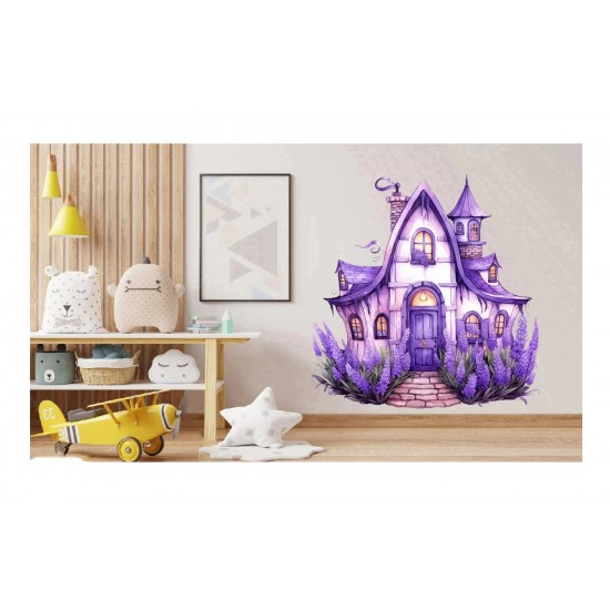 Sticker decorativ, Casa cu Lavanda, Mov, 61 cm, 1361STK-10 Sticker decorativ, Casa cu Lavanda, Mov, 61 cm, 1361STK-10