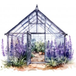 Sticker decorativ, Sera de Lavanda, Mov, 67 cm, 1361STK-4