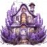 Sticker decorativ, Casa cu Lavanda, Mov, 62 cm, 1361STK-7