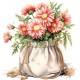 Sticker decorativ, Flori Crizanteme, Roz, 61 cm, 1363STK-5 Sticker decorativ, Flori Crizanteme, Roz, 61 cm, 1363STK-5