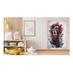 Sticker decorativ, Fotbalist, Negru, 90 cm, 1364STK-6
