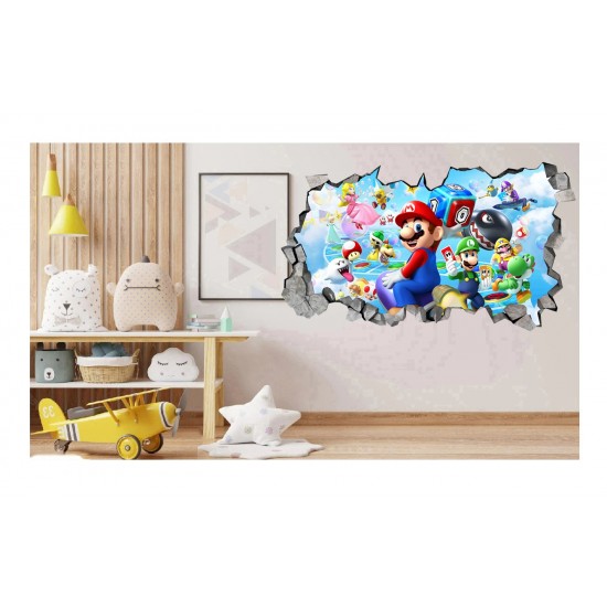 Sticker decorativ, Mario, Albastru,1365STK-2 Sticker decorativ, Mario, Albastru,1365STK-2