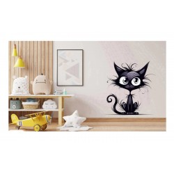 Sticker decorativ, Pisica, Negru, 1366STK Sticker decorativ, Pisica, Negru, 1366STK