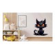 Sticker decorativ, Pisica, Negru, 1366STK-11 Sticker decorativ, Pisica, Negru, 1366STK-11