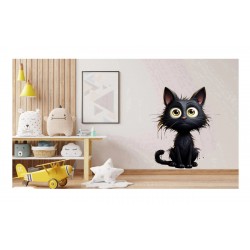 Sticker decorativ, Pisica, Negru, 1366STK-5 Sticker decorativ, Pisica, Negru, 1366STK-5