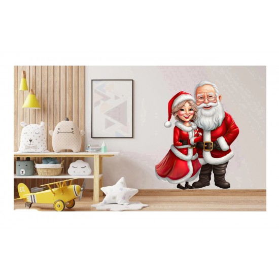 Sticker decorativ, Mos Craciun, Rosu, 1368STK-2 Sticker decorativ, Mos Craciun, Rosu, 1368STK-2