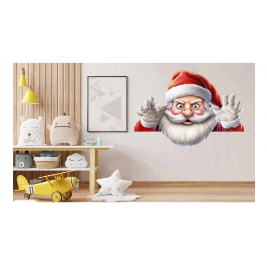 Sticker decorativ, Mos Craciun, Rosu, 1371STK-3 Sticker decorativ, Mos Craciun, Rosu, 1371STK-3