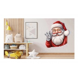Sticker decorativ, Mos Craciun, Rosu, 1371STK-4 Sticker decorativ, Mos Craciun, Rosu, 1371STK-4