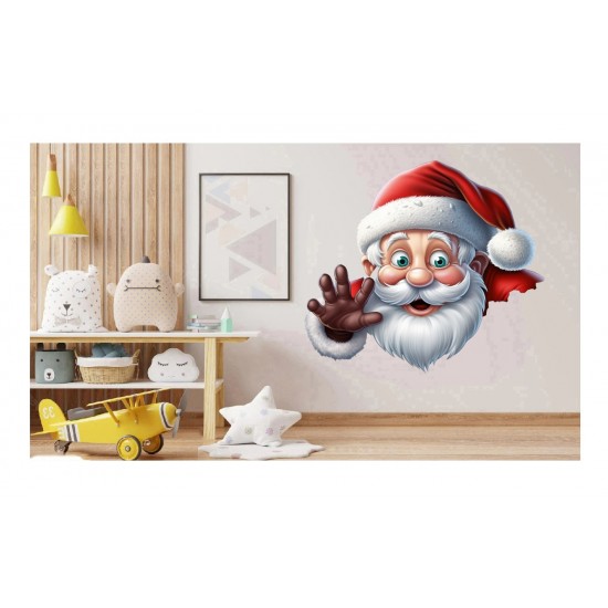 Sticker decorativ, Mos Craciun, Rosu, 1371STK-7 Sticker decorativ, Mos Craciun, Rosu, 1371STK-7