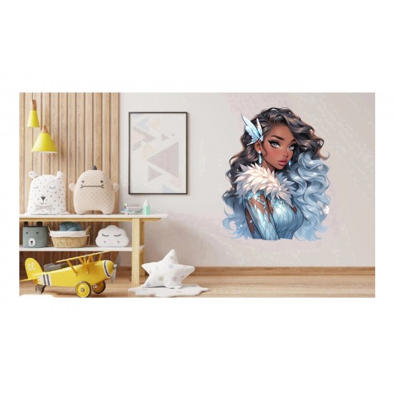 Sticker decorativ, Printesa, Albastru, 1374STK-6 Sticker decorativ, Printesa, Albastru, 1374STK-6