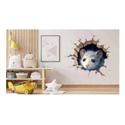 Sticker decorativ, Soarece, Gri, 1375STK-4 Sticker decorativ, Soarece, Gri, 1375STK-4