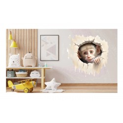 Sticker decorativ, Maimuta, Gri, 1375STK-5 Sticker decorativ, Maimuta, Gri, 1375STK-5