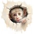Sticker decorativ, Maimuta, Gri, 1375STK-5
