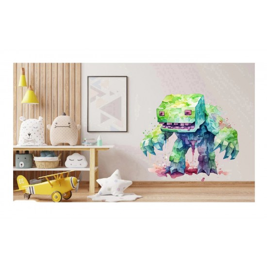 Sticker decorativ, Minecraft, Verde, 1376STK-13