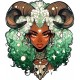 Sticker decorativ, Zodiac Taur, Verde, 1377STK-10