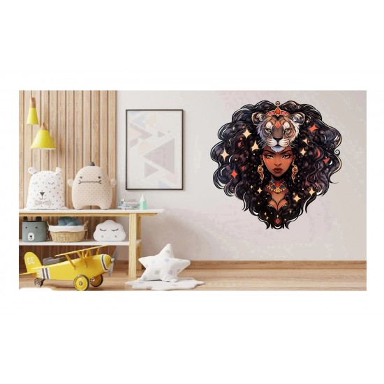 Sticker decorativ, Zodiac Leu, Negru, 1377STK-5