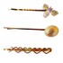 Set 3 agrafe de par, Inima, Rotund, Albina, 6 cm, Auriu, 34BJ