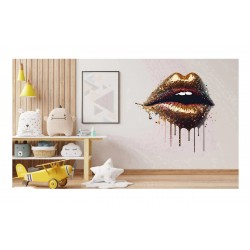 Sticker decorativ, Buze, Auriu, 60 cm, 1301STK-2 Sticker decorativ, Buze, Auriu, 60 cm, 1301STK-2