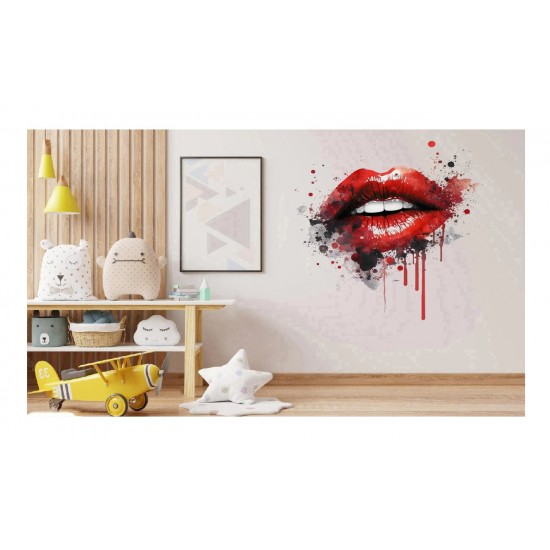 Sticker decorativ, Buze, Rosu, 60 cm, 1302STK-3 Sticker decorativ, Buze, Rosu, 60 cm, 1302STK-3