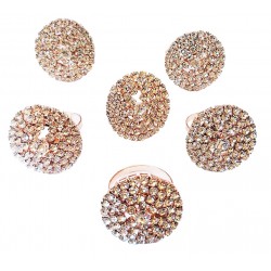 Set 6  Inel pentru servetele, Crystal Luxury, 4.5x4 cm, Gold, A80232