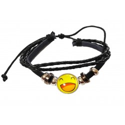 Bratara din piele ecologica, Emoticon, 120BJ