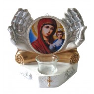 Candela cu doua maini, Maica Domnului, 21 cm, GXL015