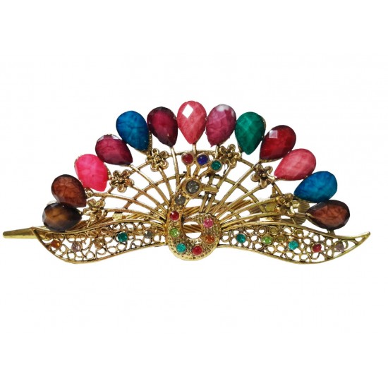 Clama de par in forma de Paun, Vintage, 12 cm, Multicolor, 66BJ Clama de par in forma de Paun, Vintage, 12 cm, Multicolor, 66BJ