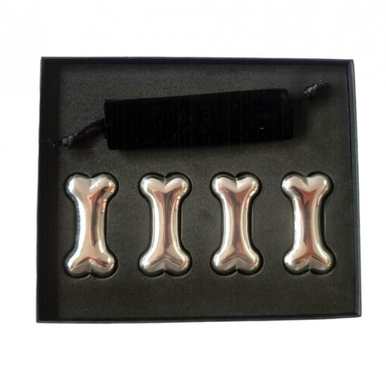 Set 4 Cuburi Oase pentru racirea bauturilor, Argintiu, 5 cm, HML59