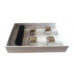 Set 4 Cuburi pentru racirea bauturilor, Argintiu, 2.5 cm, HML54 Set 4 Cuburi pentru racirea bauturilor, Argintiu, 2.5 cm, HML54