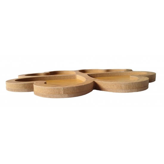 Platou din Lemn, Trifoi, Maro, 26 cm, HML6