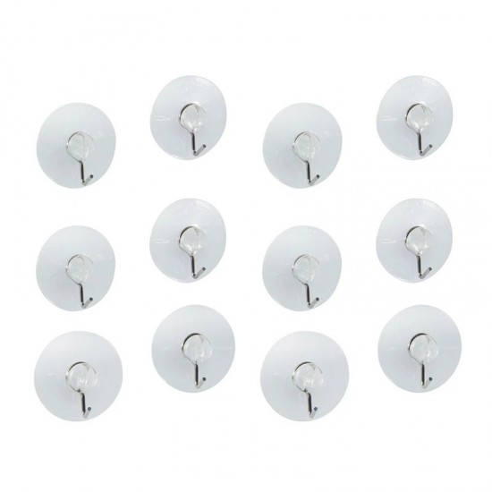 Set 12 cuiere pentru baie sau bucatarie, Transparent, HML3 Set 12 cuiere pentru baie sau bucatarie, Transparent, HML3