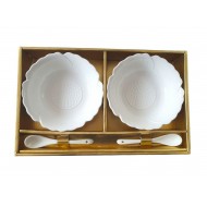 Set 2 Boluri cu Lingurite, Alb, 15 cm, 219G