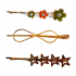 Set 3 agrafe de par, Stea, Infinity, Flori, 6 cm, Auriu, 15BJ