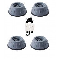 Set de 4 picioare anti-zgomot si antiderapante, suporti amortizare vibratii masina de spalat, amortizoare uscator de rufe, frigider + Sticker decorativ pentru intrerupator