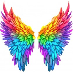 Sticker decorativ, Aripi, Mov, 60 cm, 1303STK-7