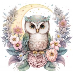 Sticker decorativ, Bufnita, Multicolor, 62 cm, 1296STK
