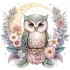 Sticker decorativ, Bufnita, Multicolor, 62 cm, 1296STK
