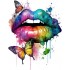 Sticker decorativ, Buze, Albastru, 70 cm, 1299STK-3