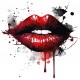 Sticker decorativ, Buze, Rosu, 60 cm, 1302STK-1