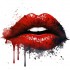 Sticker decorativ, Buze, Rosu, 60 cm, 1302STK-8