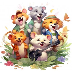 Sticker decorativ, Animale Cantarete, Verde, 62 cm, 1349STK-3
