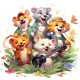 Sticker decorativ, Animale Cantarete, Verde, 62 cm, 1349STK-3