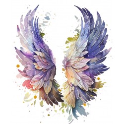 Sticker decorativ, Aripi, Mov, 72 cm, 1355STK