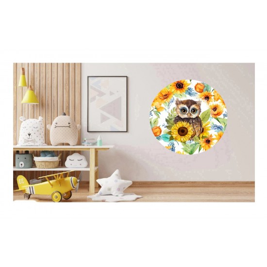 Sticker decorativ, Bufnita, Multicolor, 60 cm, 1281STK-1