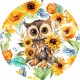 Sticker decorativ, Bufnita, Multicolor, 60 cm, 1281STK Sticker decorativ, Bufnita, Multicolor, 60 cm, 1281STK