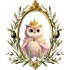 Sticker decorativ, Bufnita, Roz, 72 cm, 1295STK-1